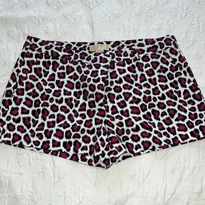 Michael Kors pink leopard print shorts